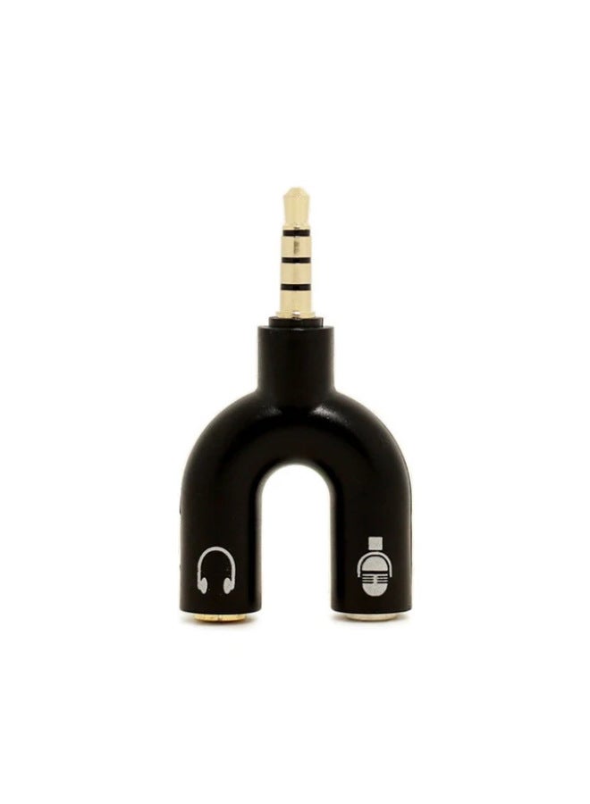 3.5 Audio Female To Audio Adapter U-shaped One-Two Wired Headset Microphone For huawei-Interface Form:Black  - Image 5