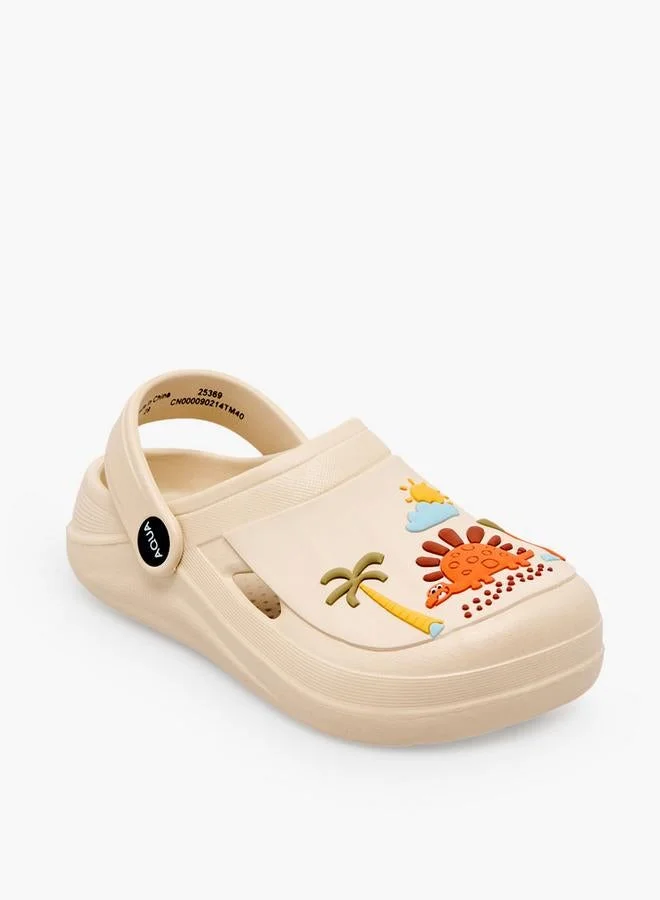 أكوا Kids Dinosaur Applique Clogs
