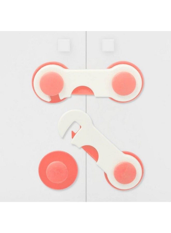 Safe-O-Kid Pack Of 2Easy To Use Dotted With Smiley Ends Child Proof Cabinet Lock - Image 5