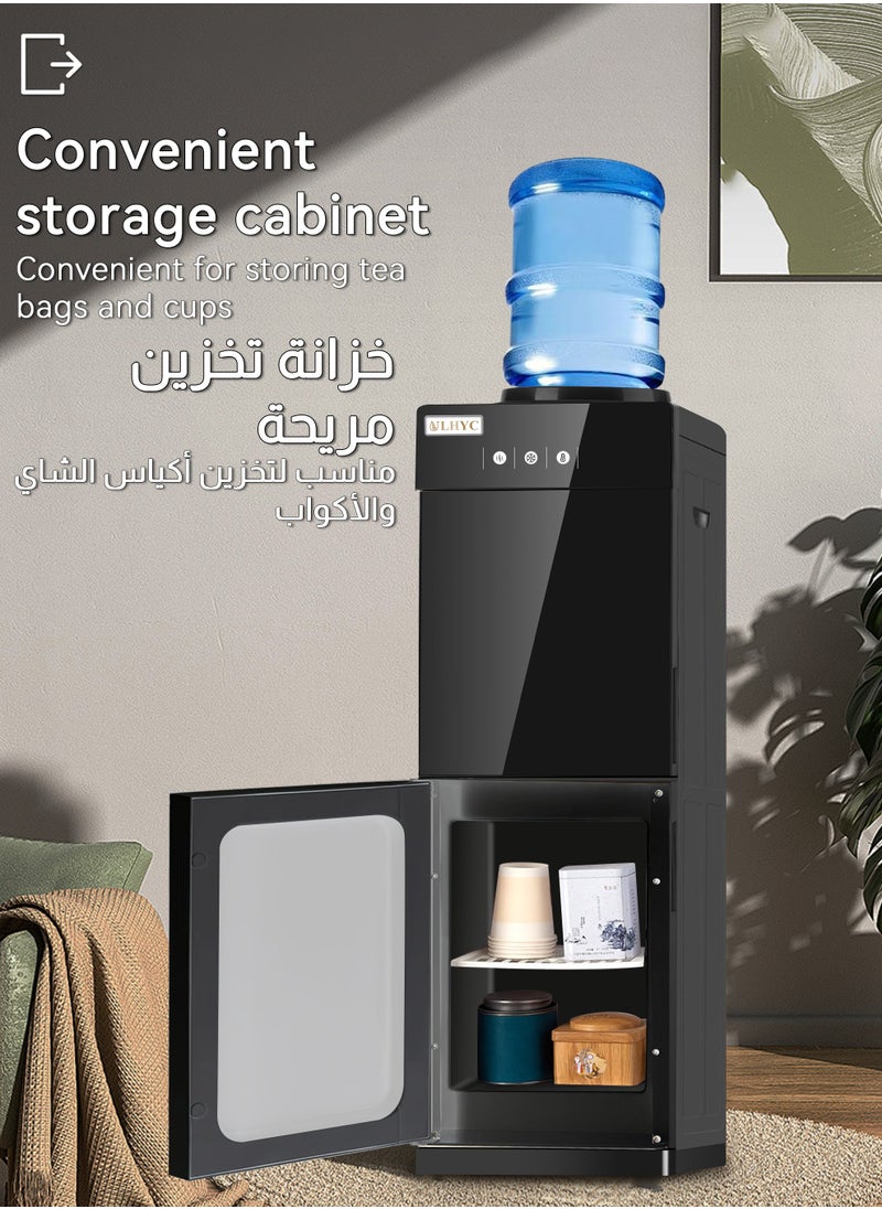 ULHYC - Top Mounted Water Dispenser - 2 Temperature Settings - Hot Water and Cooling - Black Floor Type - for Home Office - Image 1