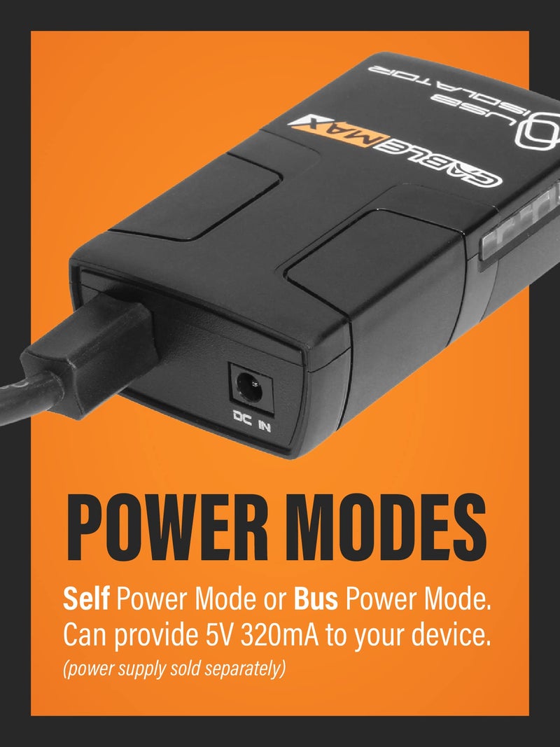 Cablemax USB 2.0 Isolator - Hi-Speed 480Mbps, Surge Protection, No Drivers Needed - Plug & Protect Your Investment - Image 3