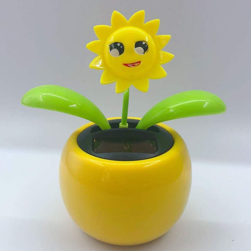 klarako Assorted Colorful Flowerpots Solar Toy, Holiday Birthday Gift Car Dashboard Home Decor, Bobble Plant Solar Toy  Sunflower 2, 10.5x6.5x11.3cm - Image 3