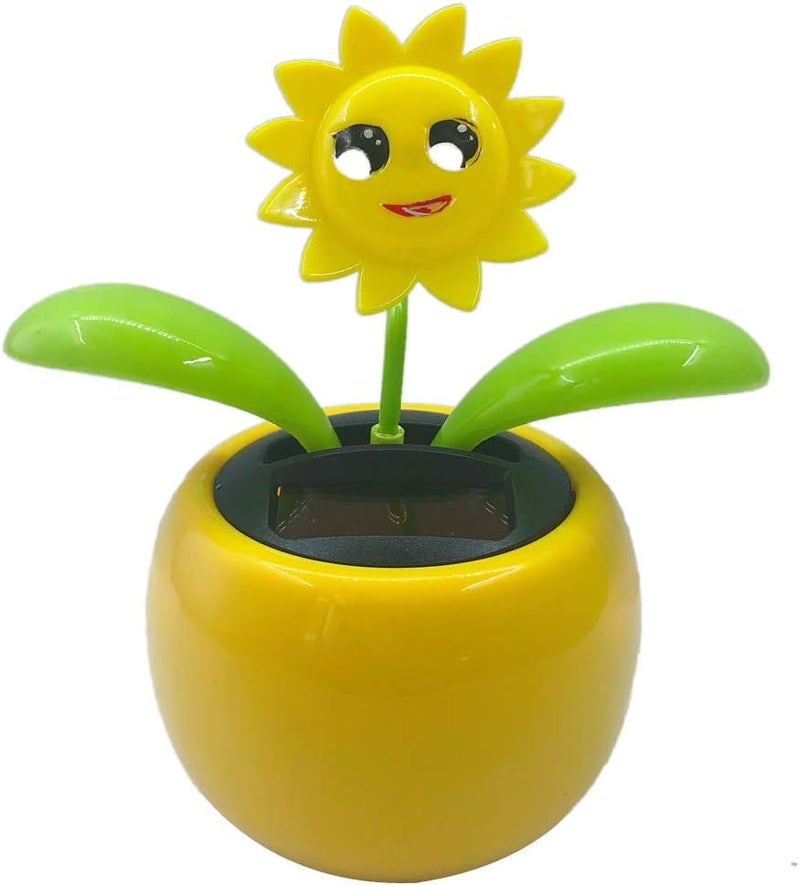 klarako Assorted Colorful Flowerpots Solar Toy, Holiday Birthday Gift Car Dashboard Home Decor, Bobble Plant Solar Toy  Sunflower 2, 10.5x6.5x11.3cm - Image 4