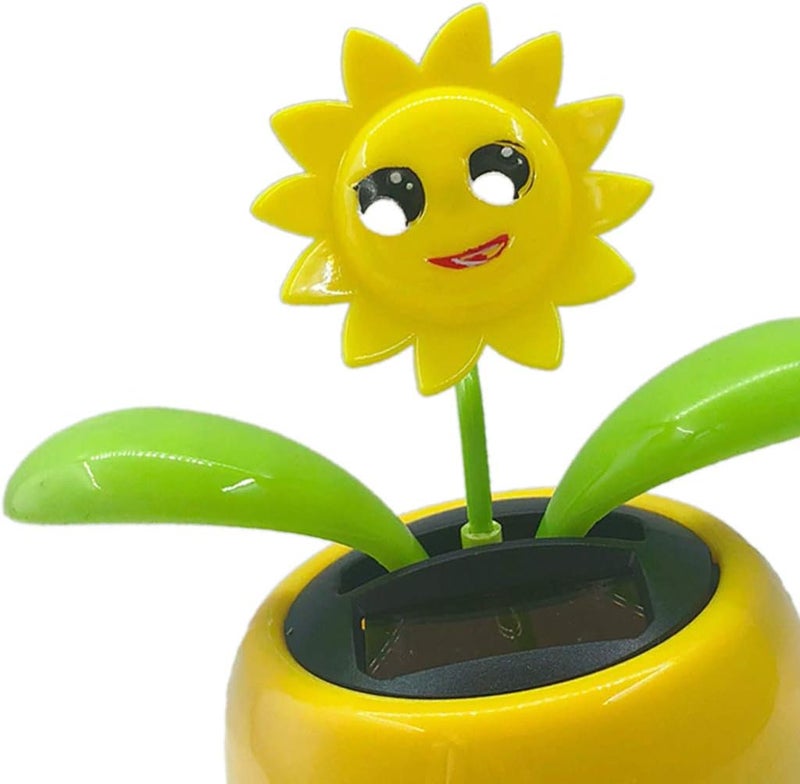 klarako Assorted Colorful Flowerpots Solar Toy, Holiday Birthday Gift Car Dashboard Home Decor, Bobble Plant Solar Toy  Sunflower 2, 10.5x6.5x11.3cm - Image 5