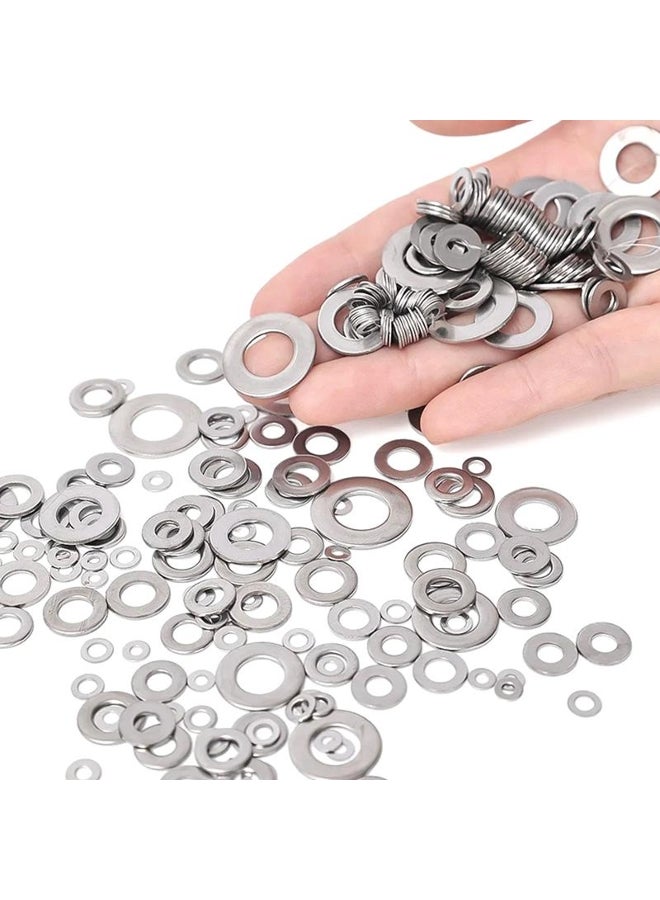 180Pcs Stainless Steel Washers O Ring Fasteners Gasket Set Assortment Kits M2 M2.5 M3 M4 M5 M6 M8 M10 Flat Washer Grommets  - Image 4