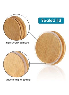 Mash 1800ml Round Glass Jar with Bamboo Lid, Kitchen Food Storage Containers Airtight Lids Cereals Canisters Jars for Pasta Spaghetti Tea Coffee Beans Candy Cookies Snacks Spice Multiuse  - Image 3