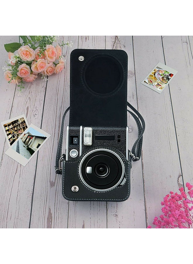O Ozone - Case for Fujifilm Instax Mini 40 Case, PU Leather Instant Camera Protective Cover with Adjustable Shoulder Strap -Black - Image 1
