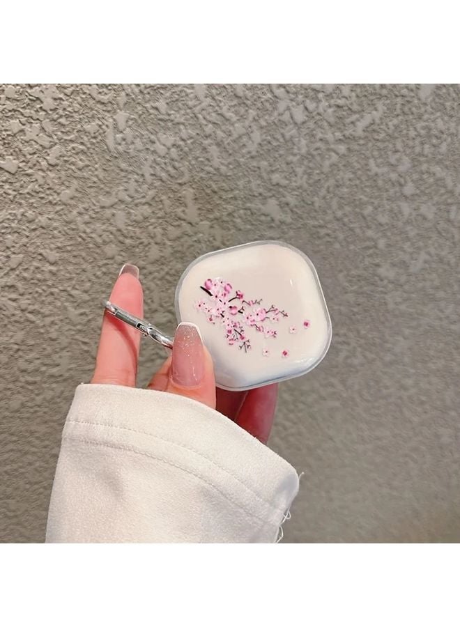 Cute Transparent Cherry Blossom Protective Case For Galaxy Buds FE And Buds2 Pro Soft Shell - Image 2