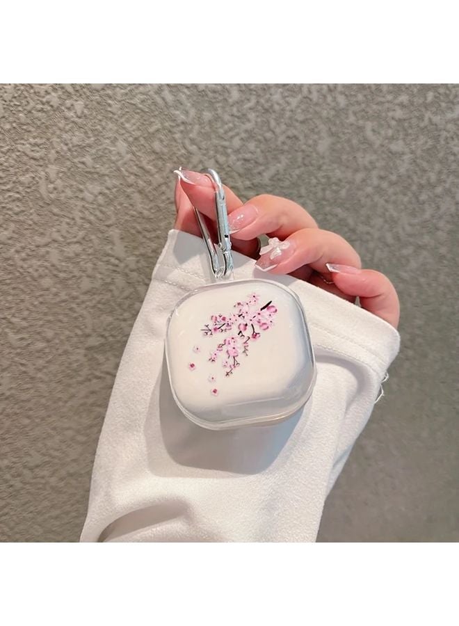 Cute Transparent Cherry Blossom Protective Case For Galaxy Buds FE And Buds2 Pro Soft Shell - Image 1