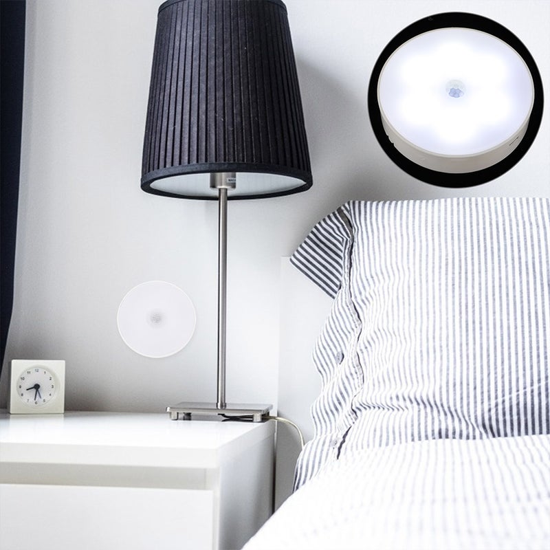 2Pcs Human Body Induction Night Light Small Night Light USB Light Decor White - Image 3