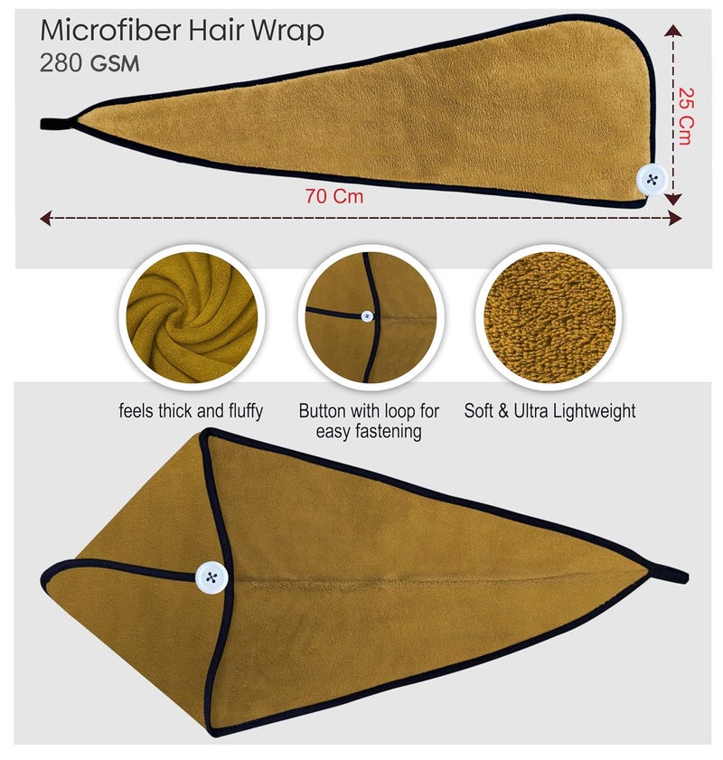SOFTSPUN SOFTSPUN Microfiber Hair Cap 1 Pcs 70X25 cm Olive Green 280 GSM Super Absorbent Quick Dry Hair Turban for Drying All Kinds of Hair Straight or Curly Short or Long Thin or Thick Hair - Image 5
