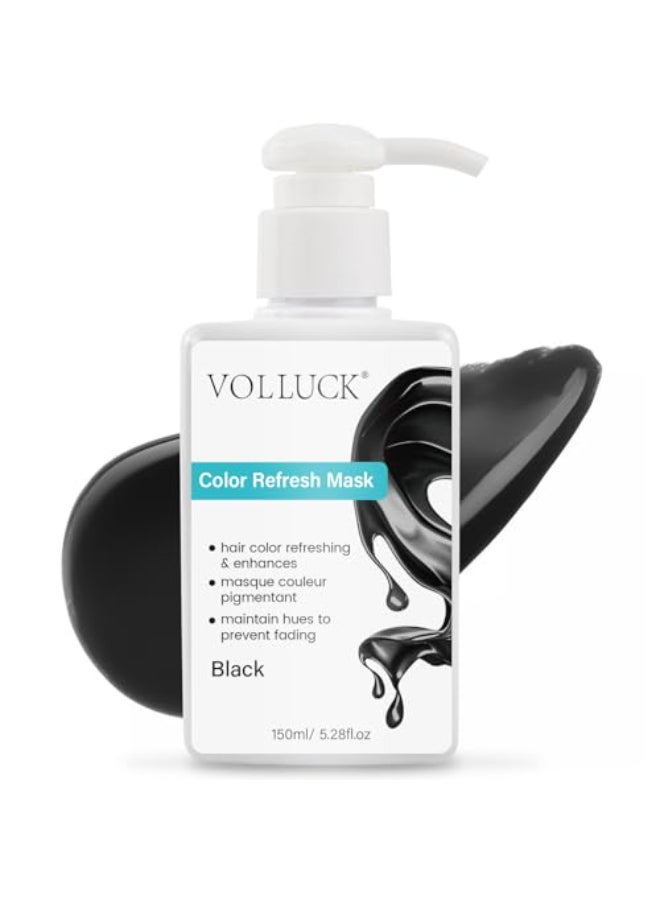 VOLLUCK Color Depositing Conditioner 3in1 Crueltyfree Color Depositing Hair Mask for Enhances Shine Softness Nonfoaming for All Hair Types Black 528 Fl oz - Image 1