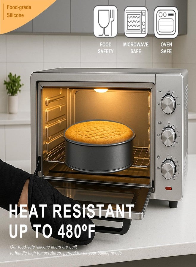 KITMAL Silicone Baking Mat for Springform Pan 9 Inch, 2 PCS Non-stick and Easy-clean Springform Protector, Prevent Cake from Sticking to Side and Bottom for Cheesecake Pan, included Silicone Storage Band - Image 5