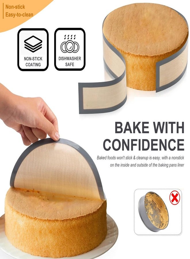 KITMAL Silicone Baking Mat for Springform Pan 9 Inch, 2 PCS Non-stick and Easy-clean Springform Protector, Prevent Cake from Sticking to Side and Bottom for Cheesecake Pan, included Silicone Storage Band - Image 3