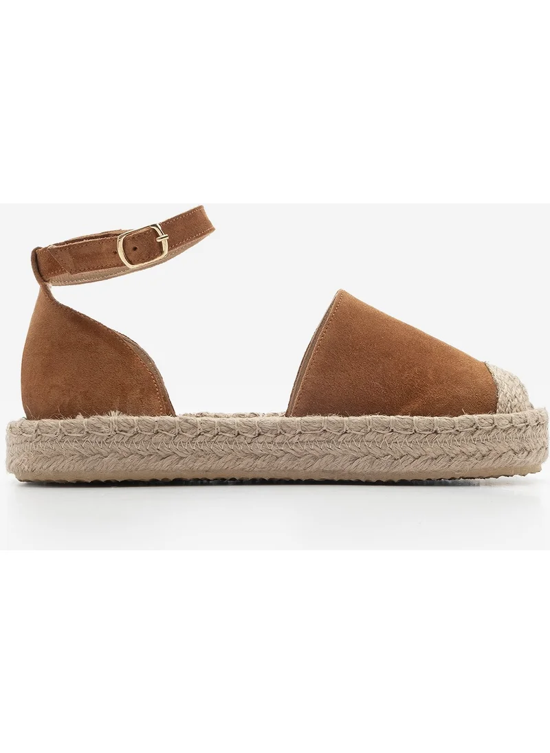 مارجين Women's Leather Ankle-Strap Jute Espadrille Sandals Zoder