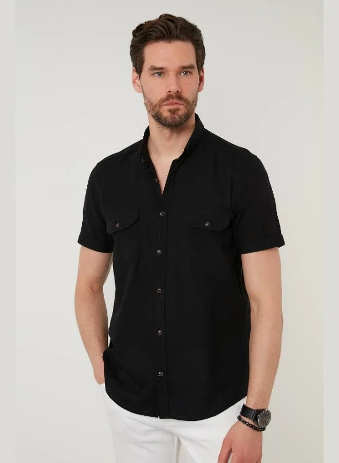 Buratti Button-Down Collar Cotton Slim Fit Shirt with Pockets Men's SHIRT CF21S111153