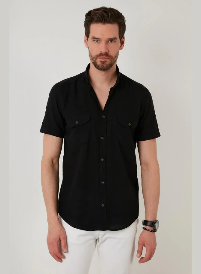 Buratti  Buratti Button-Down Collar Cotton Slim Fit Shirt with Pockets Men's SHIRT CF21S111153 for Men | Best Price UAE