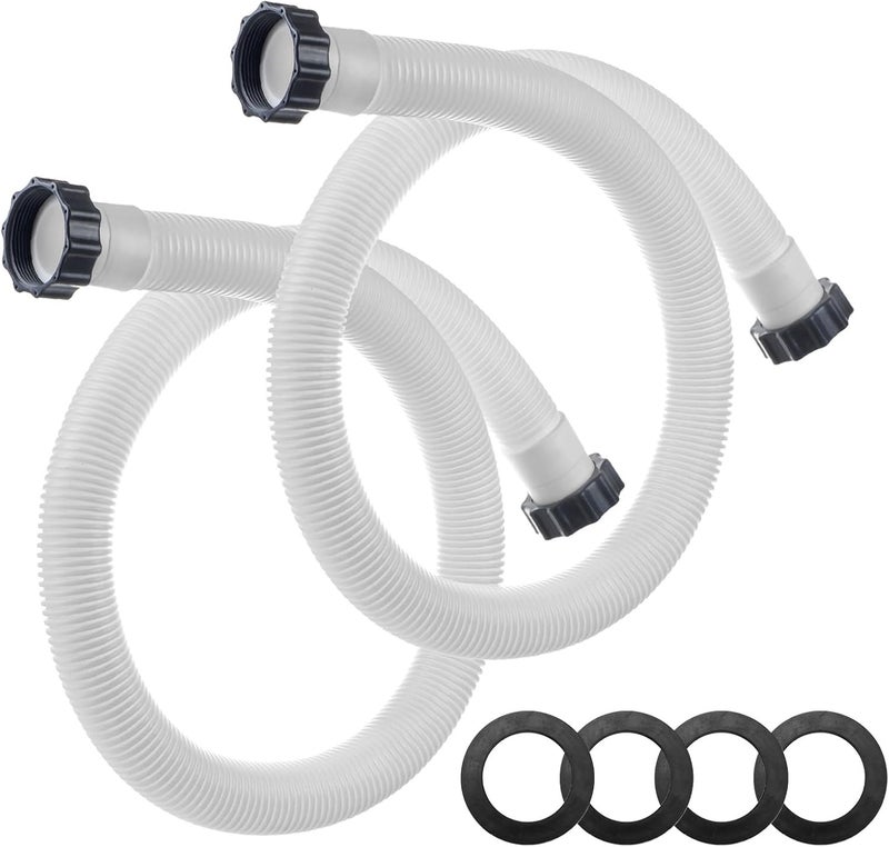 ألوكس خرطوم مسبح 1.5 بوصة لمضخة ترشيح Intex - 29060E خراطيم مسابح للمسابح فوق الأرض، خرطوم ترشيح مسبح 1.5 بوصة لمضخات ترشيح الرمل Coleman Intex وأنظمة المياه المالحة بطول 59 بوصة (عبوة من 2) - Image 1