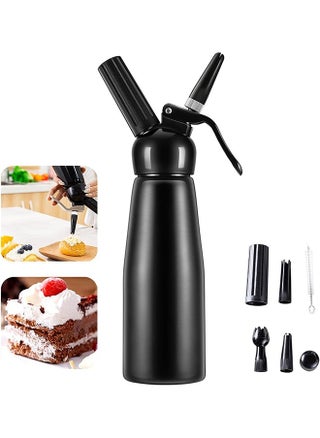 Whipped Cream Beater,Professional Aluminum Cooking Jar,Whipped Cream Beater,Stainless Steel Seal,Suitable for Cake/Dessert/Coffee(500ml,Black) - pzsku/ZDB08239D3950E9E2519BZ/45/_/1719371333/30d00ea4-7b74-4483-aec5-de3293caaa9c