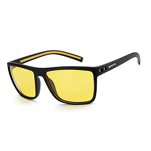 ZENOTTIC Night Vision Glasses for Men Lightweight TR90 Frame UV400 Protection Yellow Lens Night Driving Glasses - Image 1