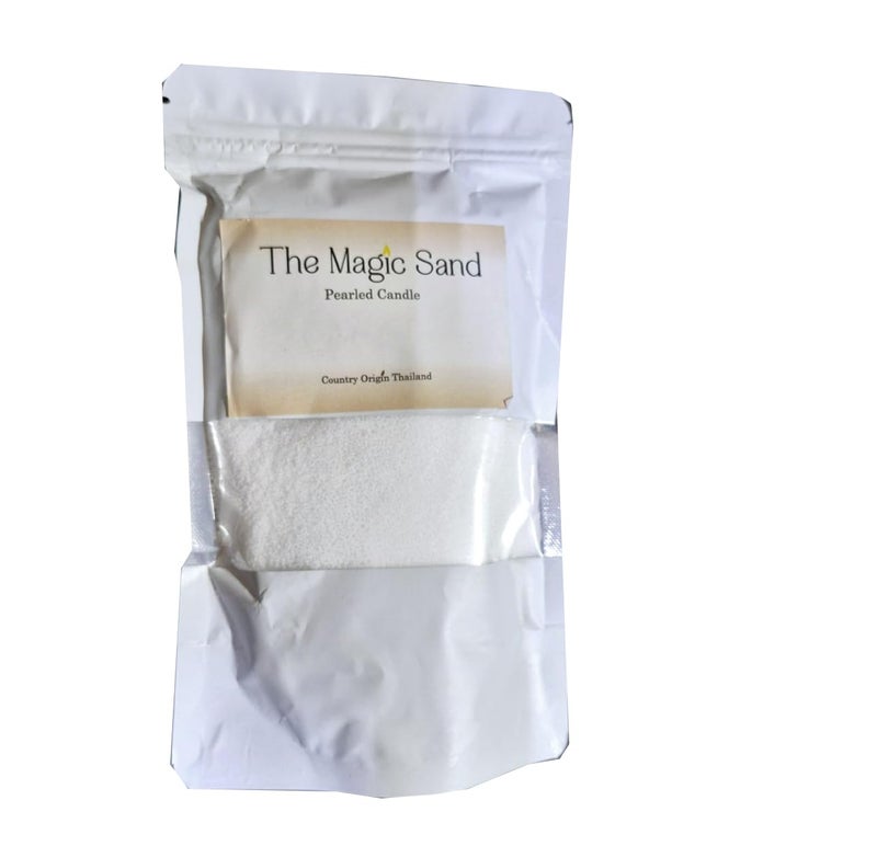 brown leaf New Magic Wax Candle Sand Unscented in White Just Pour Insert Wick and Light 200gm - Image 1