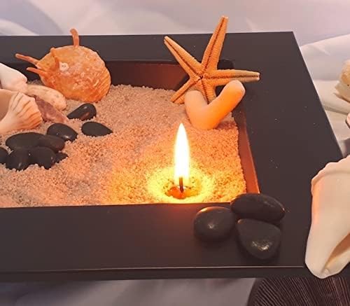 brown leaf New Magic Wax Candle Sand Unscented in White Just Pour Insert Wick and Light 200gm - Image 2