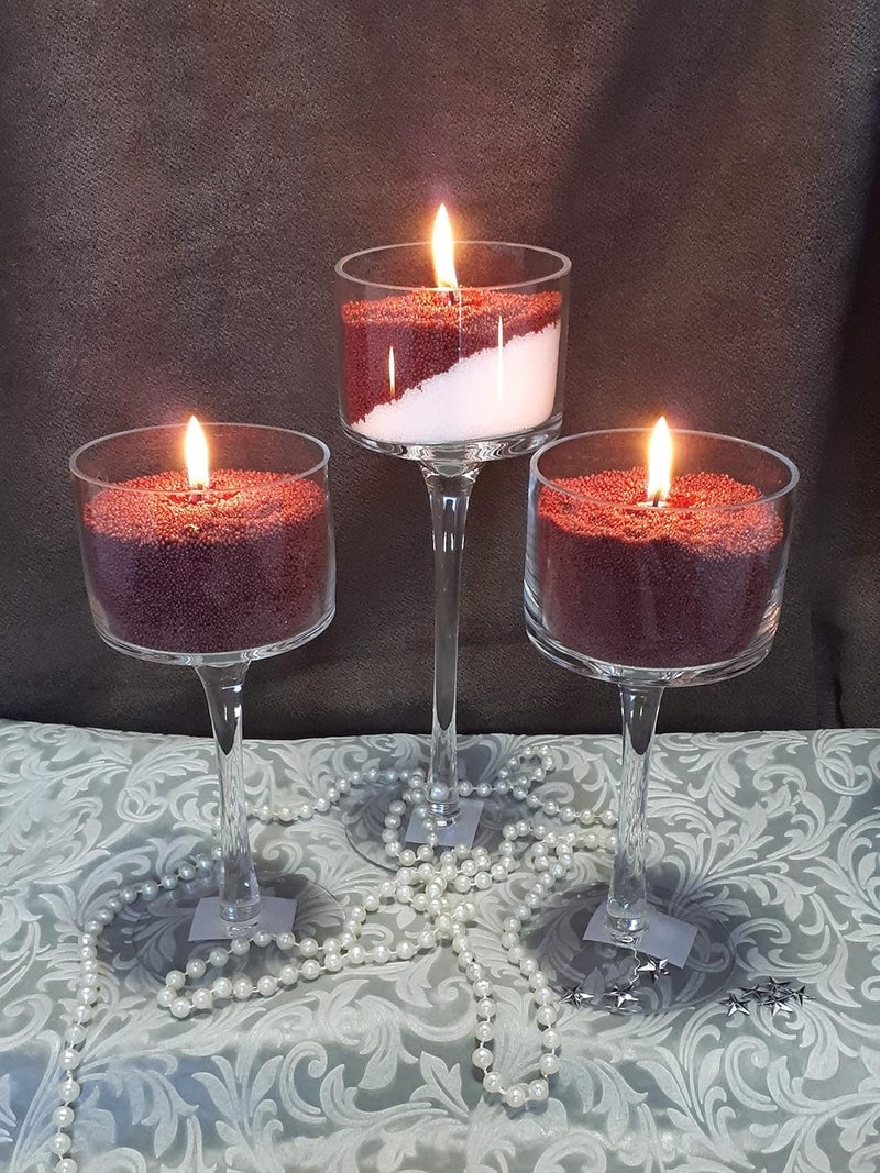 brown leaf New Magic Wax Candle Sand Unscented in White Just Pour Insert Wick and Light 200gm - Image 3