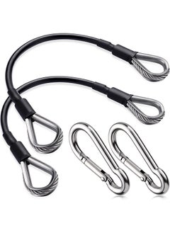 RATSAW 2 Pcs 10" Gym Extension Cable with 2 Pcs Carabiner Heavy Duty Fitness Extension Rope Attachments for Total Gym Lat Tricep Pull Down  - Image 1