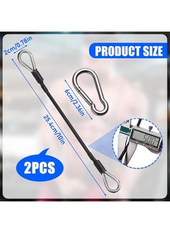 RATSAW 2 Pcs 10" Gym Extension Cable with 2 Pcs Carabiner Heavy Duty Fitness Extension Rope Attachments for Total Gym Lat Tricep Pull Down  - Image 2