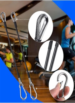 RATSAW 2 Pcs 10" Gym Extension Cable with 2 Pcs Carabiner Heavy Duty Fitness Extension Rope Attachments for Total Gym Lat Tricep Pull Down  - Image 4