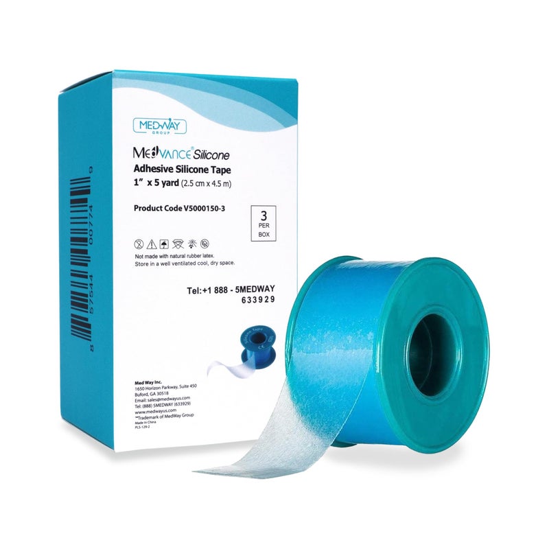 Medvance Soft Silicone Tape with Perforation for Easy Cut Size 1 Width 3 Pack 5 Yards