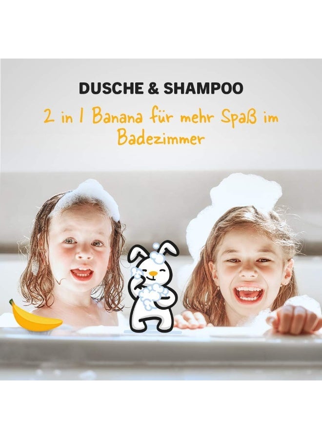 سانوسان شامبو وجل استحمام سانوسان  كيدز 2 في 1 - برائحة الموز المرحة - بزيت الزيتون العضوي وبروتين الحليب - تركيبة لا تسبب الدموع - Image 2