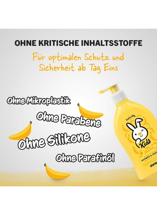 سانوسان شامبو وجل استحمام سانوسان  كيدز 2 في 1 - برائحة الموز المرحة - بزيت الزيتون العضوي وبروتين الحليب - تركيبة لا تسبب الدموع - Image 3
