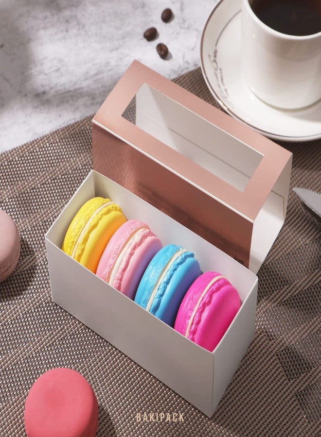 BAKIPACK 30 Macaron Boxes for 4 or 5 Rose Gold Macarons Gift Boxes, Candy Box, Macarons Box with Clear Window (Interior Measurement 4.8" x 1.9" x 1.9" without Macaron inside - Image 3