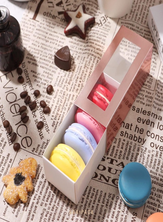 BAKIPACK 30 Macaron Boxes for 4 or 5 Rose Gold Macarons Gift Boxes, Candy Box, Macarons Box with Clear Window (Interior Measurement 4.8" x 1.9" x 1.9" without Macaron inside - Image 4