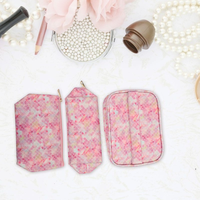 💄 حقيبة كياج ح ولة للسفر لتنظي أدوات التج يل 19x7x9 س طق 3 قطع - Image 3