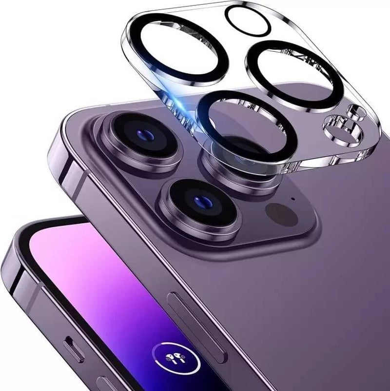 WonReza Back Camera Glass Protector for iPhone 16 Pro | iPhone 16 Pro Max 5G [3D Premium] Camera Lens Protector Guard (Black) - Image 1