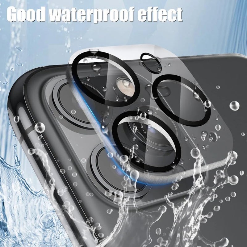 WonReza Back Camera Glass Protector for iPhone 16 Pro | iPhone 16 Pro Max 5G [3D Premium] Camera Lens Protector Guard (Black) - Image 5