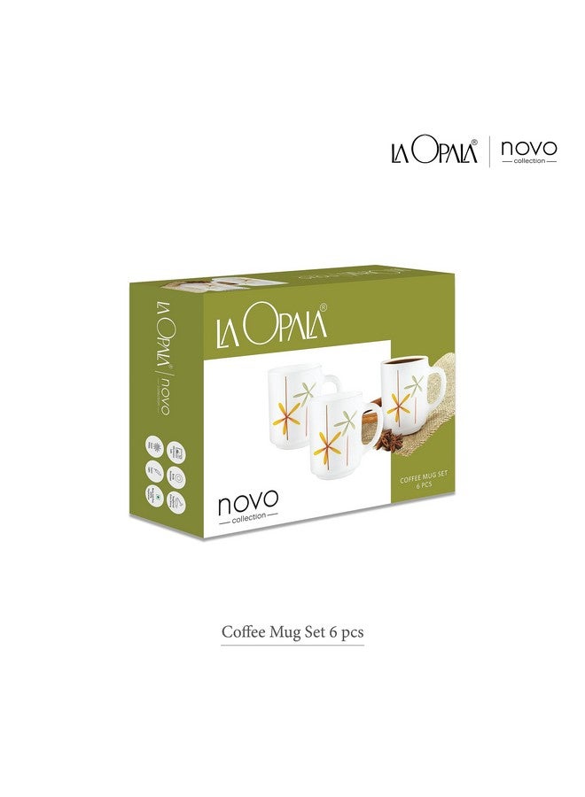 La Opala, Novo Collection Opal Glass Crockery | Coffee Mug Grace Medium, Set of 6 | English Lavender, 250 ml | for Tea & Coffee | Microwave Safe | 100% Vegetarian | Extra Strong | Super Light & White - Image 4