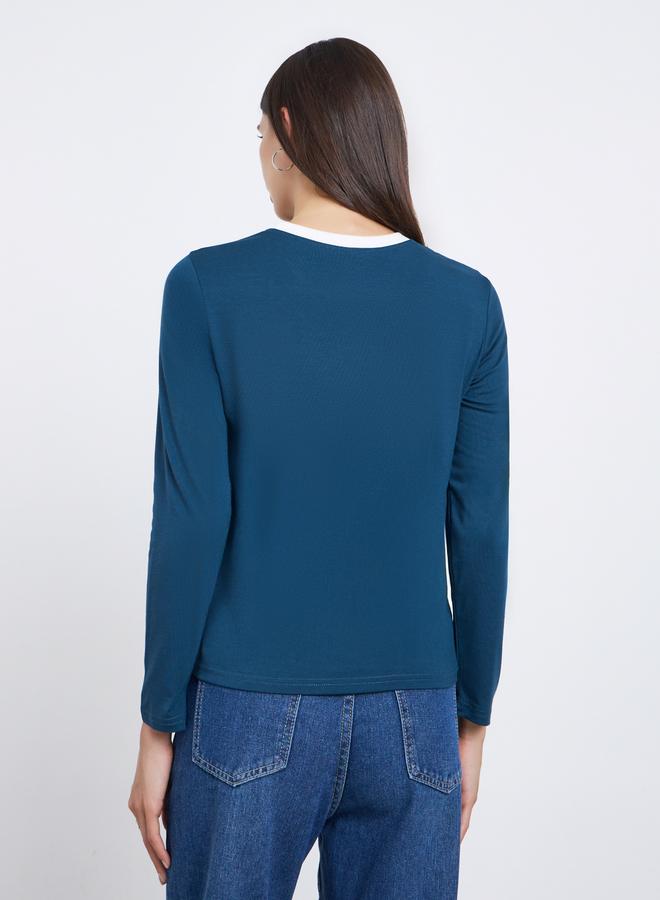 Styli Blue Embroidered Butterfly T-Shirt - Image 4