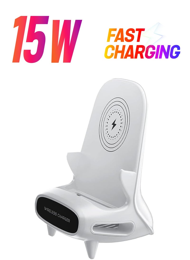 Inder Charger-15W Fast Charging Mobile Phone Stand Holder Desktop For Smartphone Tablet Mini Chair Design - Image 1