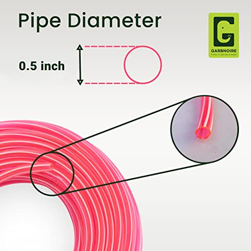 Garbnoire 20 Meter 0.5 Inch PVC Pink Striped Water Pipe|Lightweight,Durable&Flexible|Hose with Accessories Like Hose Connector&Clamps|Watering Garden,Cleaning,Outdoor-Indoor Use(20 Mtr(65.6 Feet) - Image 5