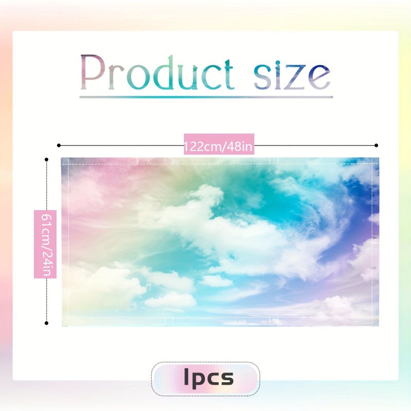 Magnetic Fluorescent Ceiling Light Cover About 24 02 By 48 03 Inch Colorful Clouds For Classroom Home Office Decor - Image 3