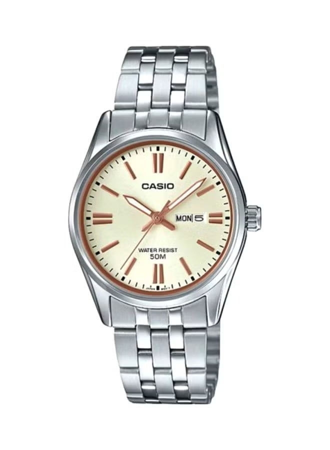 كاسيو ساعة كاسيو النسائية التناظرية المصنوعة من الفولاذ المقاوم للصدأ LTP-1335D-9AVDF - Image 1