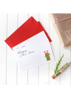 Bimotif New Year's gift package card set with envelope and envelope, Happy New Year 4 pieces 