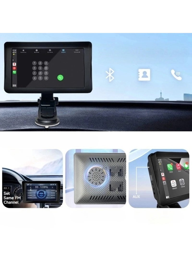 Furtey - Car Screen for Apple CarPlay Wireless Android Auto with HD 7 Inch Touch Screen, Bluetooth Stereo MP5 Player ,AHD Night Vision Camera,  GPS Navigation, Voice Assistant , Reversing Assist - Image 1