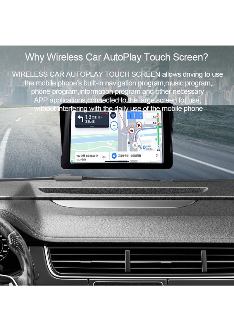 Furtey - Car Screen for Apple CarPlay Wireless Android Auto with HD 7 Inch Touch Screen, Bluetooth Stereo MP5 Player ,AHD Night Vision Camera,  GPS Navigation, Voice Assistant , Reversing Assist - Image 1