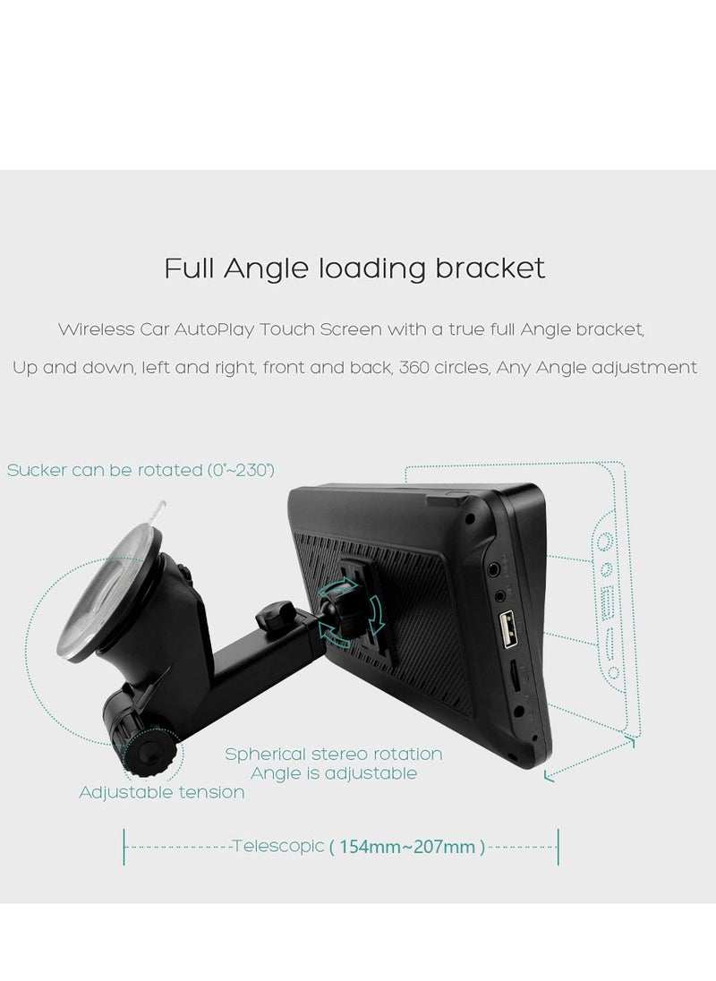 Furtey - Car Screen for Apple CarPlay Wireless Android Auto with HD 7 Inch Touch Screen, Bluetooth Stereo MP5 Player ,AHD Night Vision Camera,  GPS Navigation, Voice Assistant , Reversing Assist - Image 1