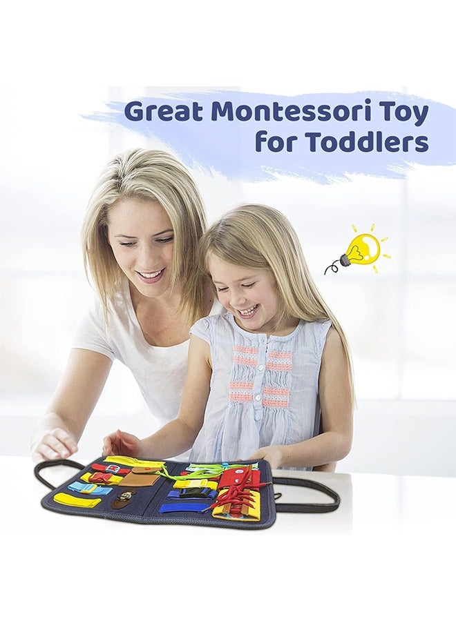 Montessori Busy Board Toys,  Educational Learning Activity Sensory Board, Portable Travel Toy, Gift for Babies Boy & Girl - Image 5