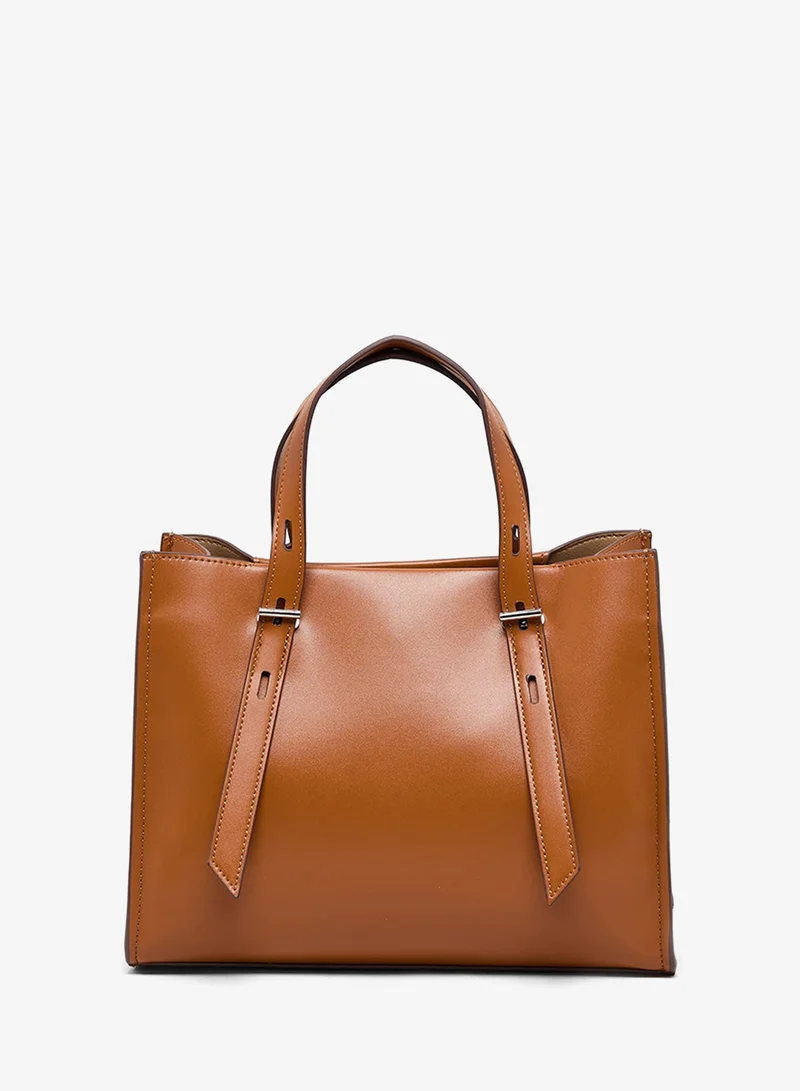 ANNE KLEIN Anne Klein Monogram Pu Zip Closure Tote Bag